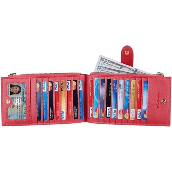 Womens Wallet RFID Blocking Bifold Multi Card Case Wallet with Zipper Pocket - Picture 4 of 5